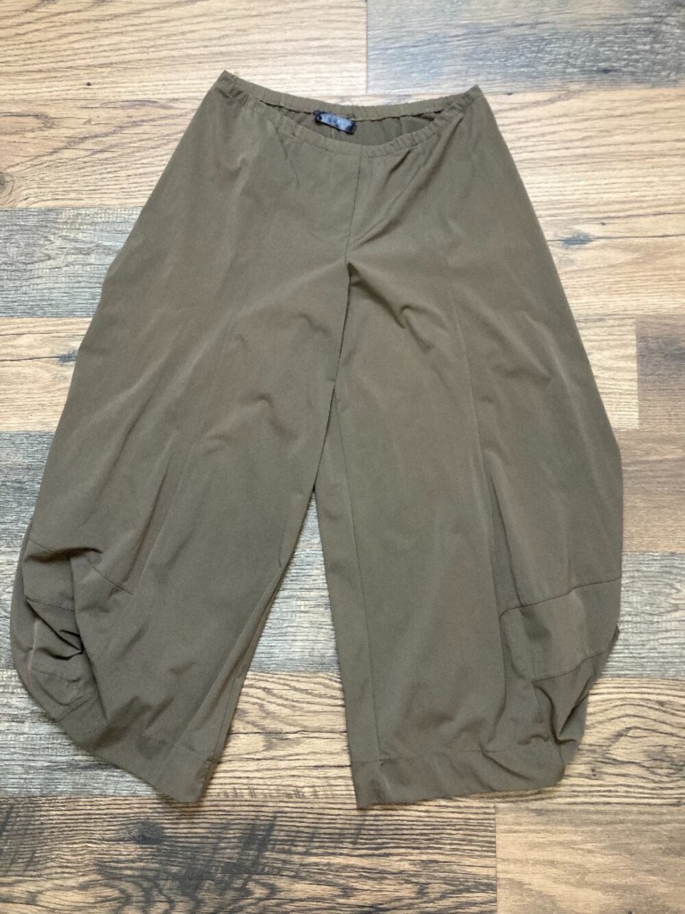 Alembika Ruti Women’s M Olive Green Punto Balloon Pants Wide Leg Israel